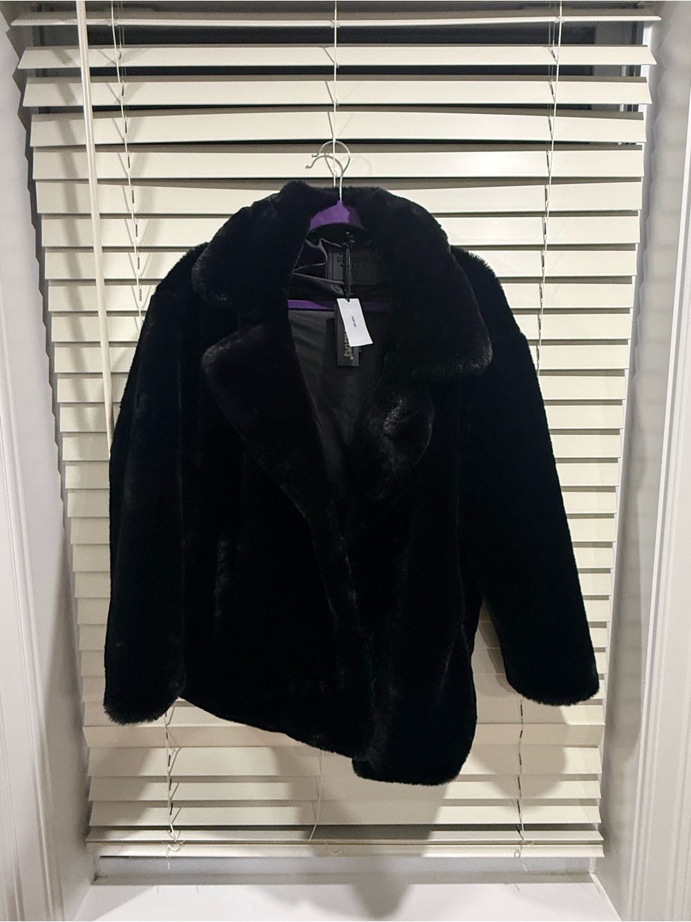 Blank NYC Black Plush Teddy Coat